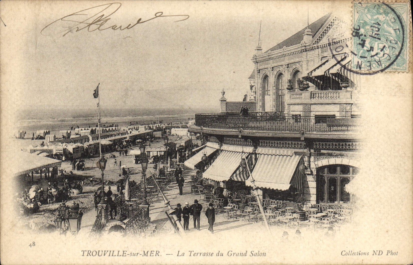 POSTAL Trouville de la VENDIMIA en el mar la terraza de la sala de estar grande