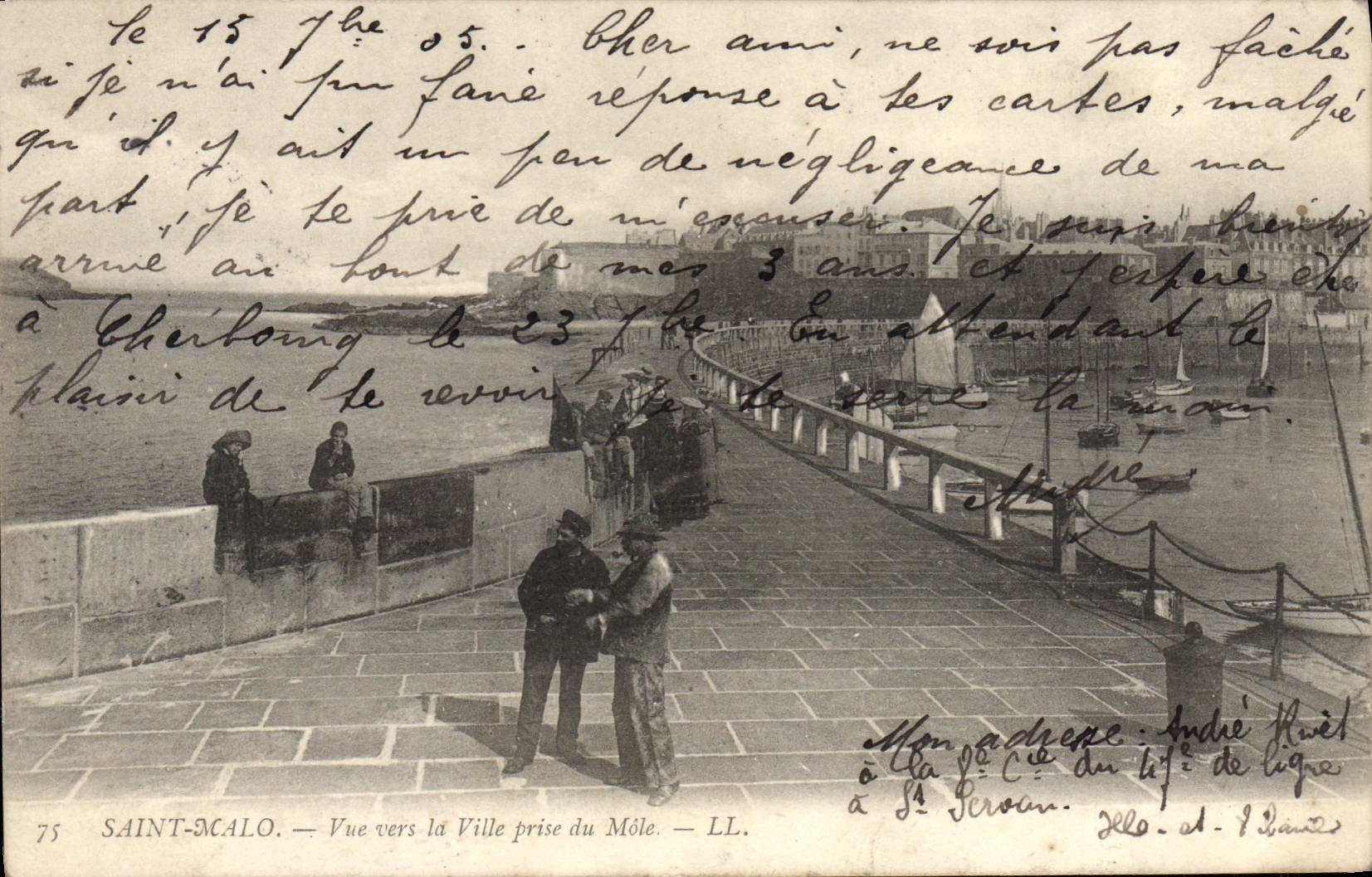 CPA Saint Malo Vue Vers La Ville Prise Du Mole