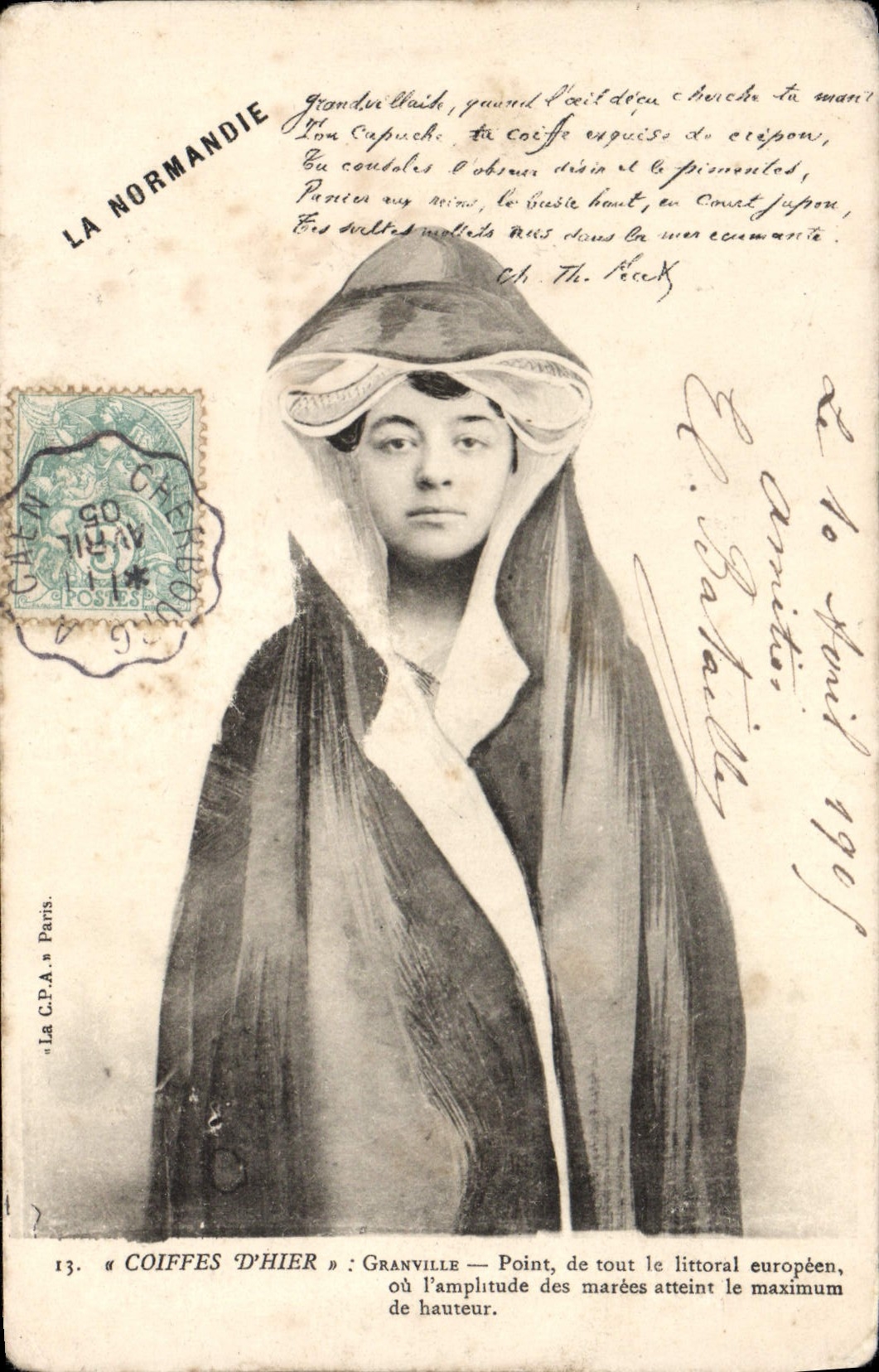 CPA Coiffes D'Hier Folklore Femme