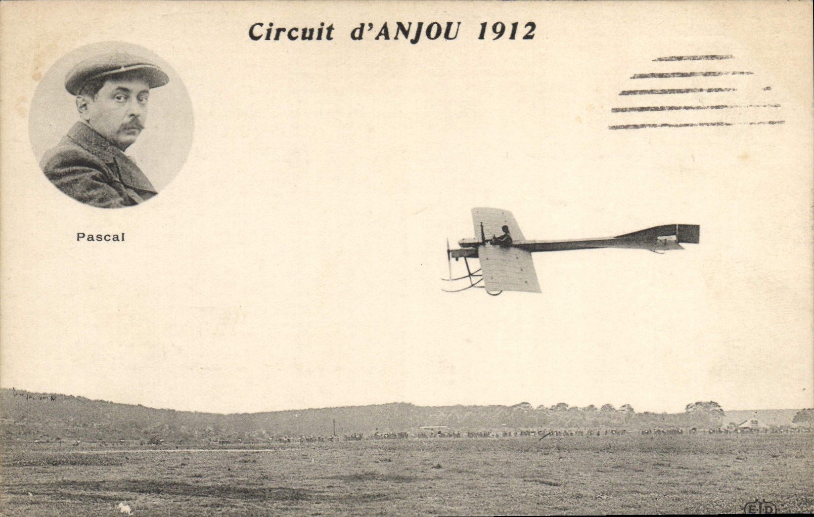 CPA Avion Aviation Circuit d'Anjou 1912 Pascal