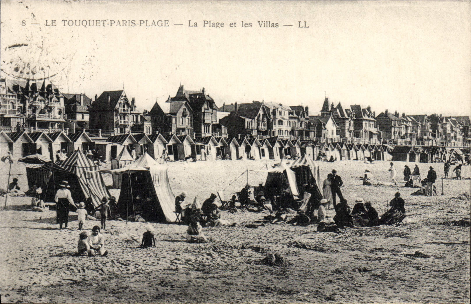 VINTAGE POSTCARD Touquet Paris Beach the Beach And Villas