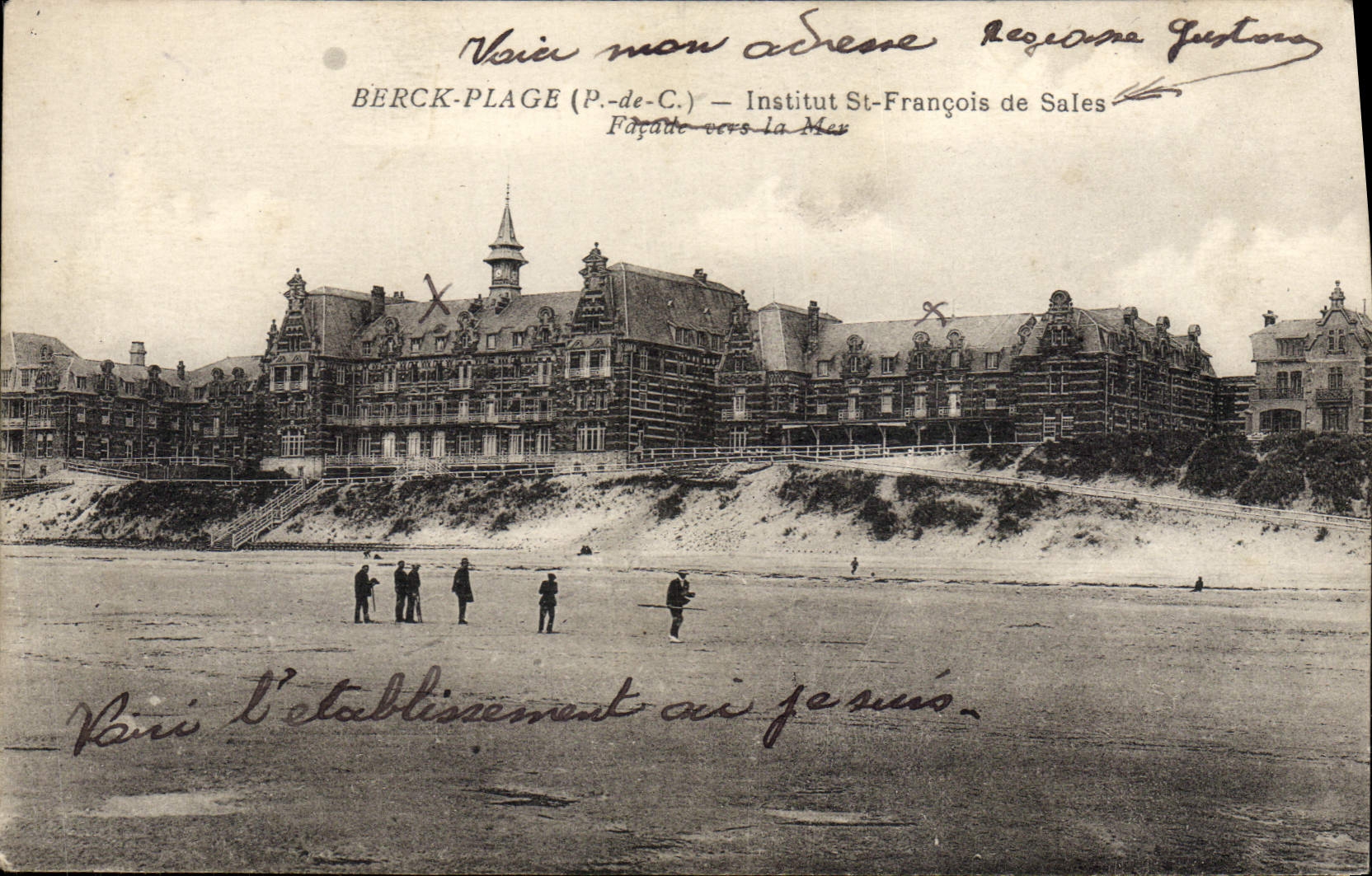 VINTAGE POSTCARD Berck Beach Institute St François the Dirty ones