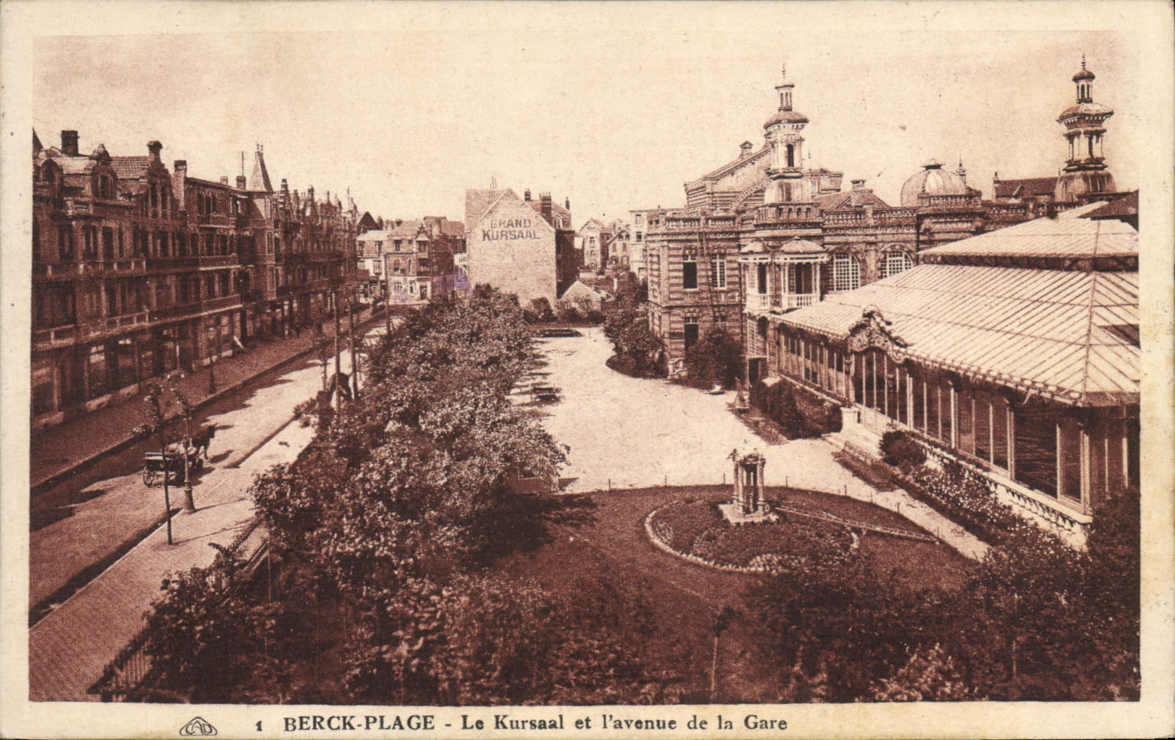 VINTAGE POSTCARD Berck Beach Kursaal And the Avenue Of the Station