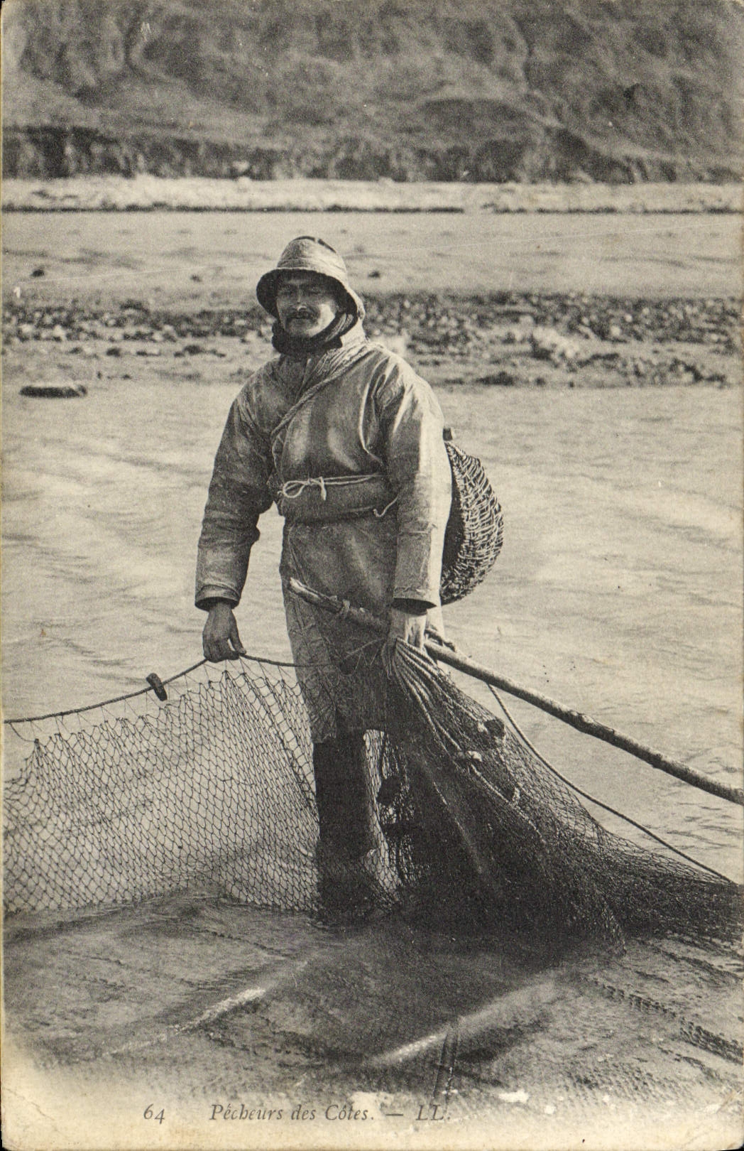 POSTAL Pecheurs de la VENDIMIA de los pescados de las dimensiones