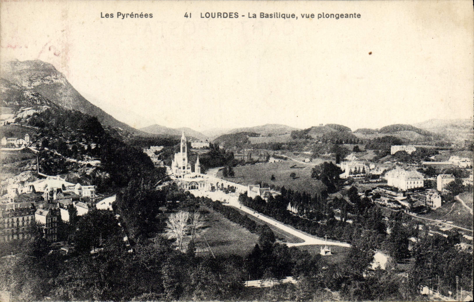VINTAGE POSTCARD Heavy Of the View from above Basilica