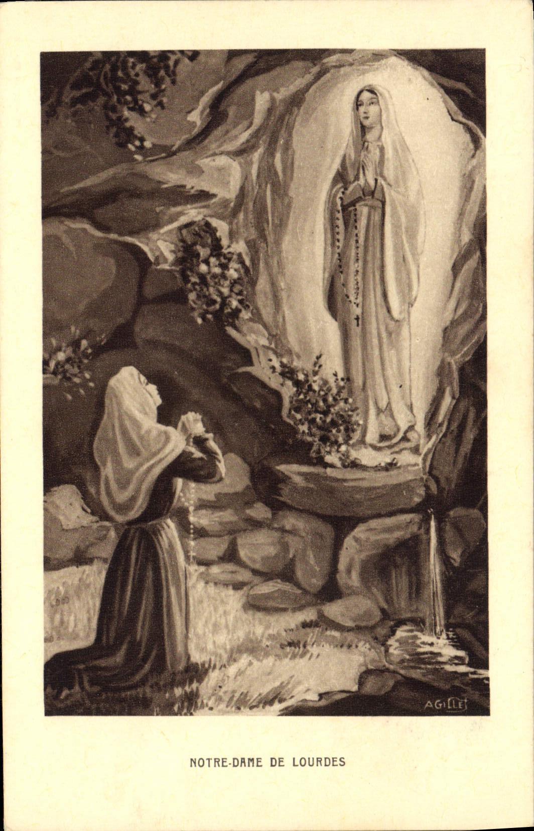 VINTAGE POSTCARD Notre Dame De Lourdes