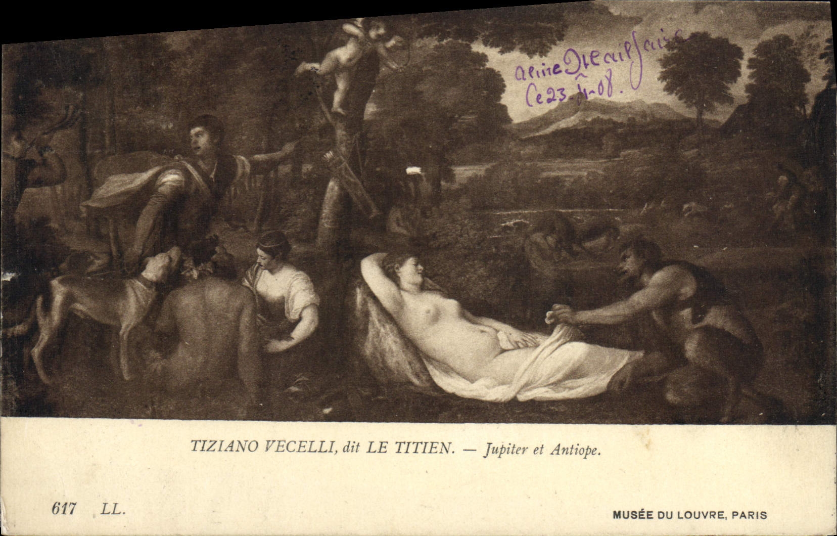 CPA Musee du Louvre Paris Tiziano Vecelli dit le Titien Jupiter et Antiope