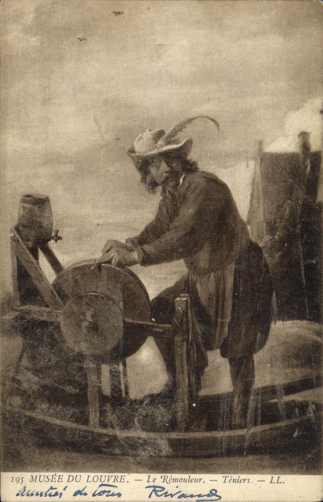 CPA Musee du Louvre Paris Le remouleur Teniers