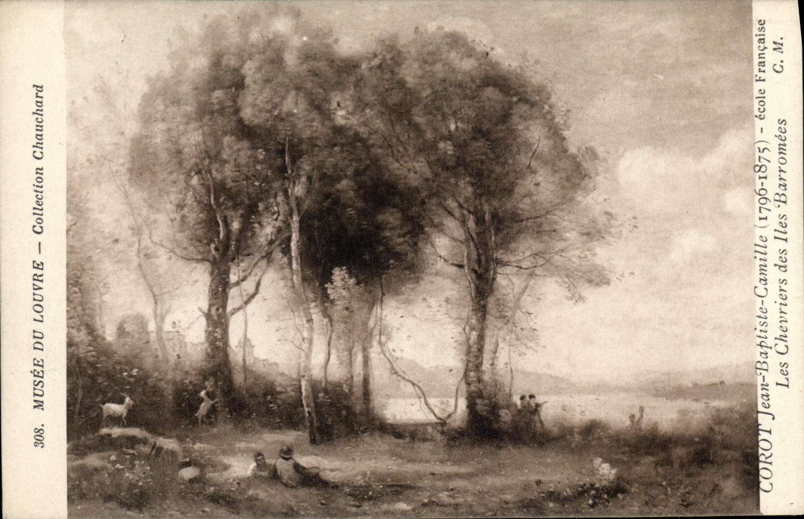 CPA Musee du Louvre Paris Corot Les chevriers des Iles Barromees Chevre