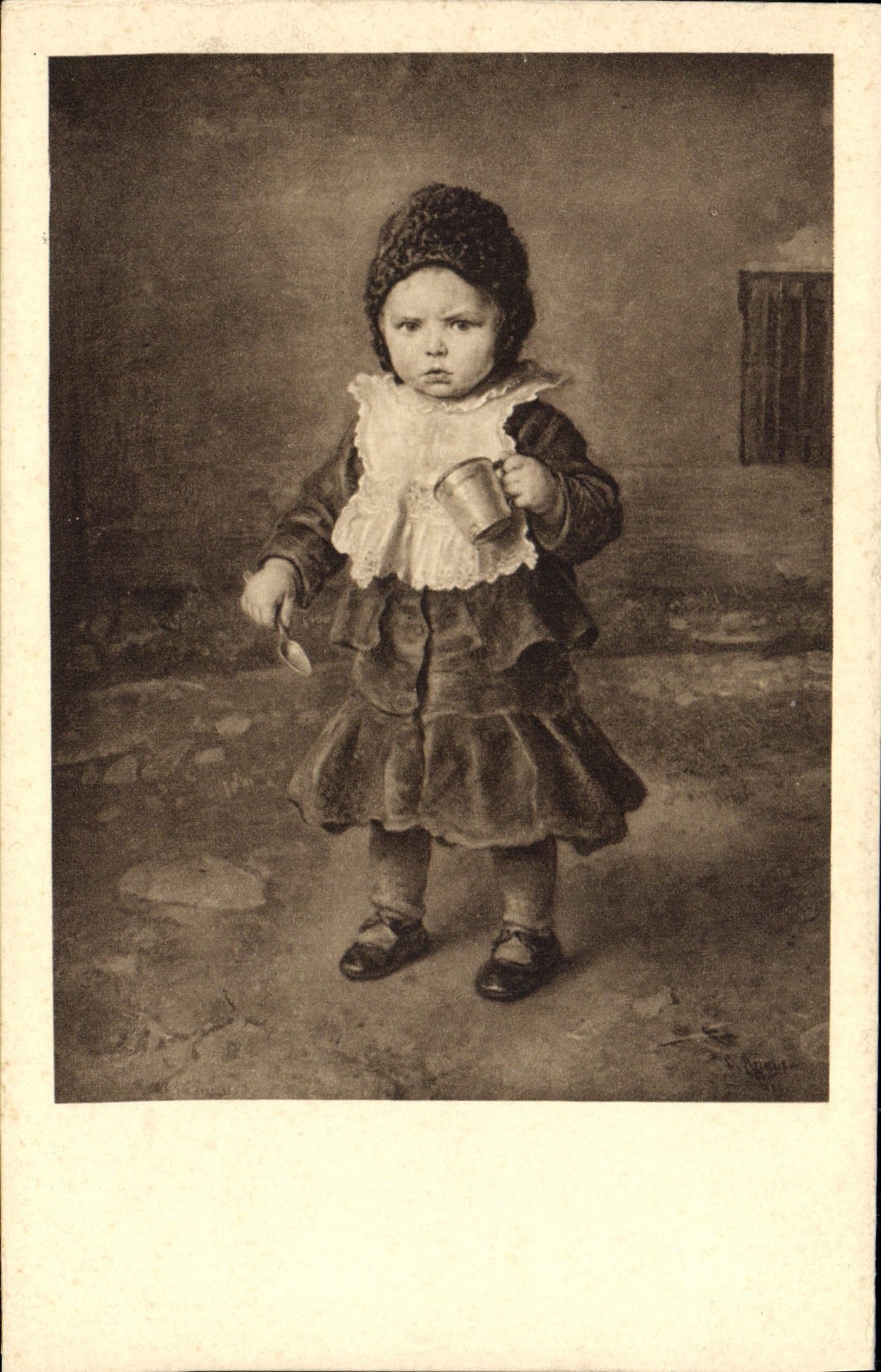 CPA Ludwig Knaus Der Geleerte Napf 