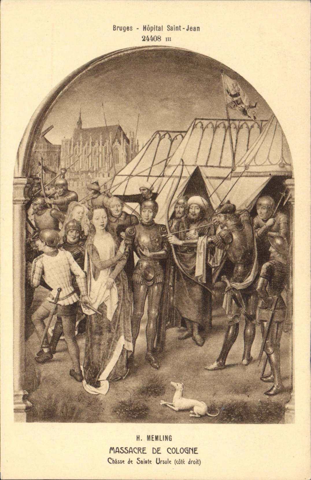 CPA Bruges Hopital Saint Jean Memling Massacre de Cologne Chasse de Sainte Ursule