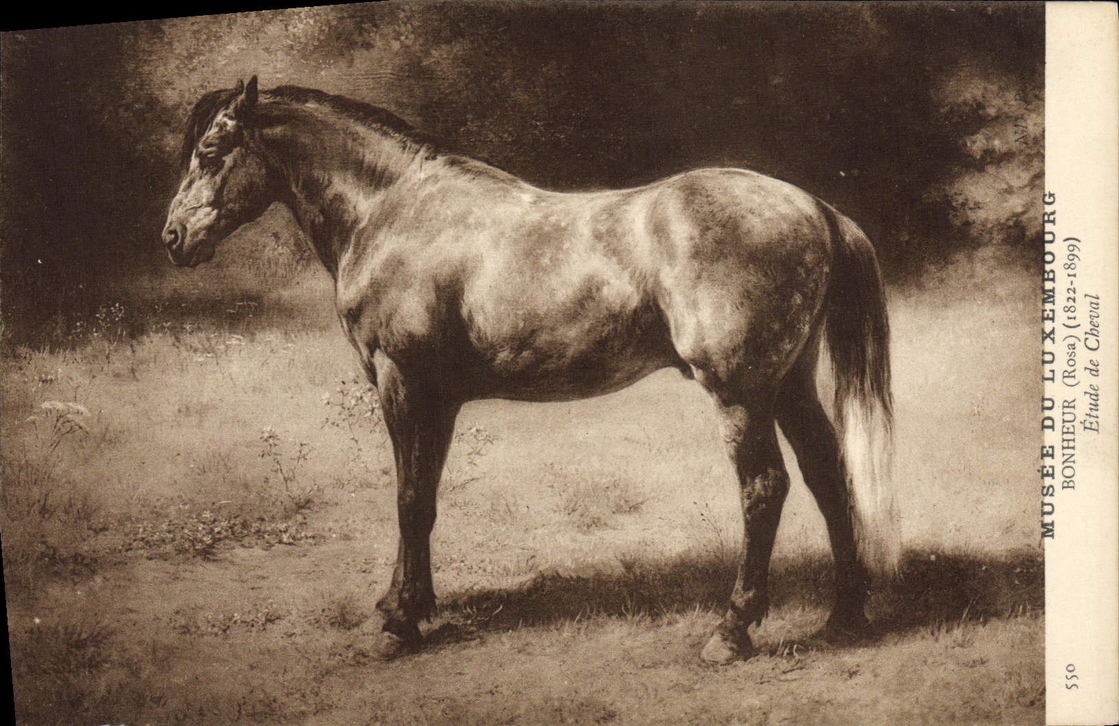 CPA Paris Musee du Luxembourg Bonheur Etude de cheval