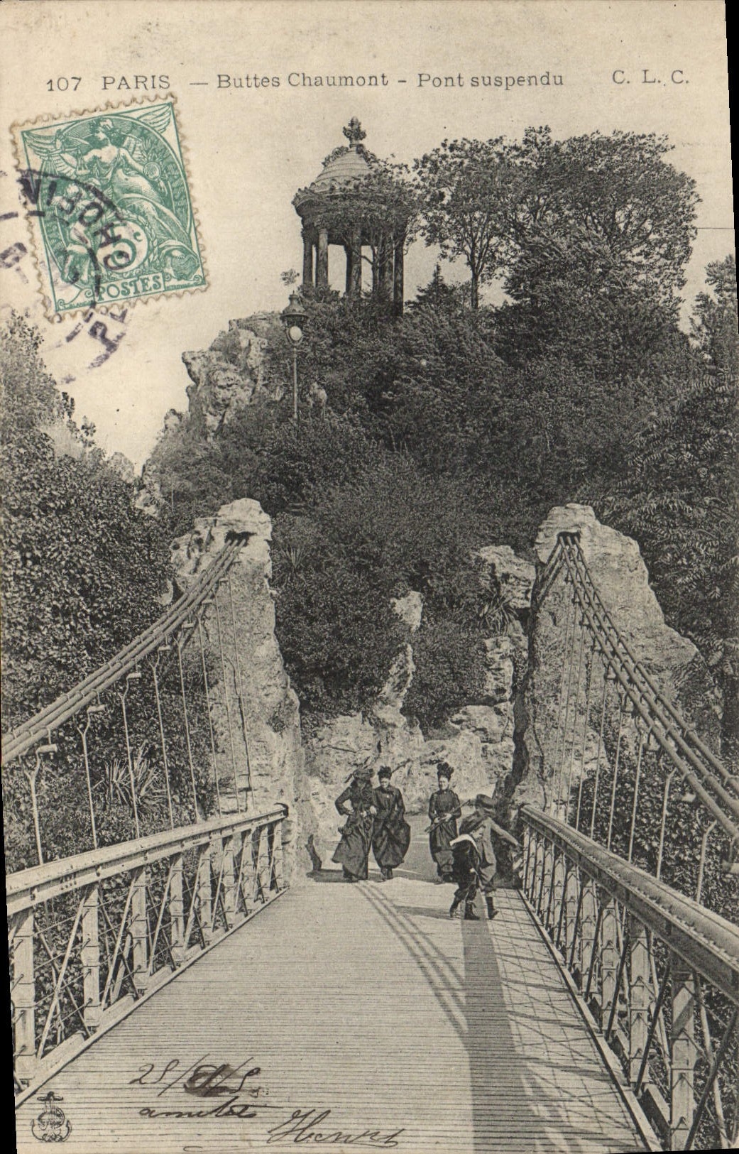 CPA Paris Buttes Chaumont Pont Suspendu