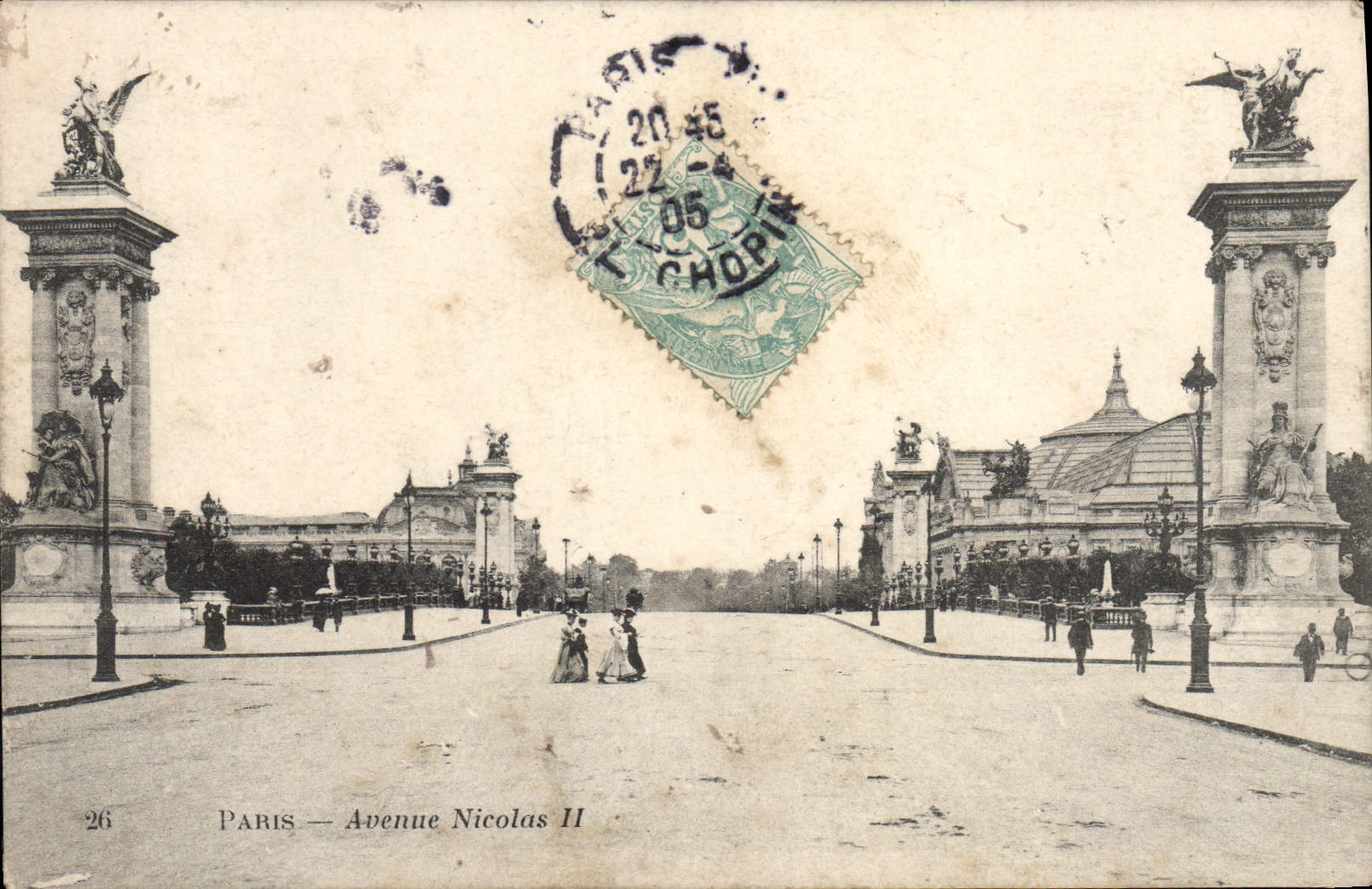 VINTAGE POSTCARD Paris Avenue Nicolas II Russia Russia