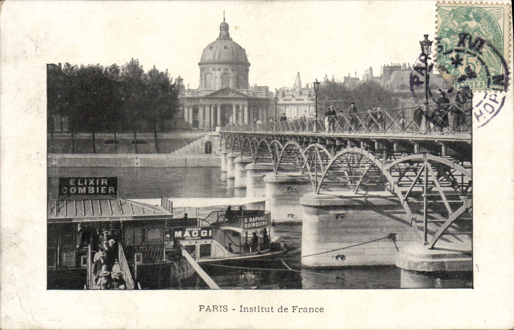 CPA Paris Institut de France Bateau Peniche Elixir Combier Maggi