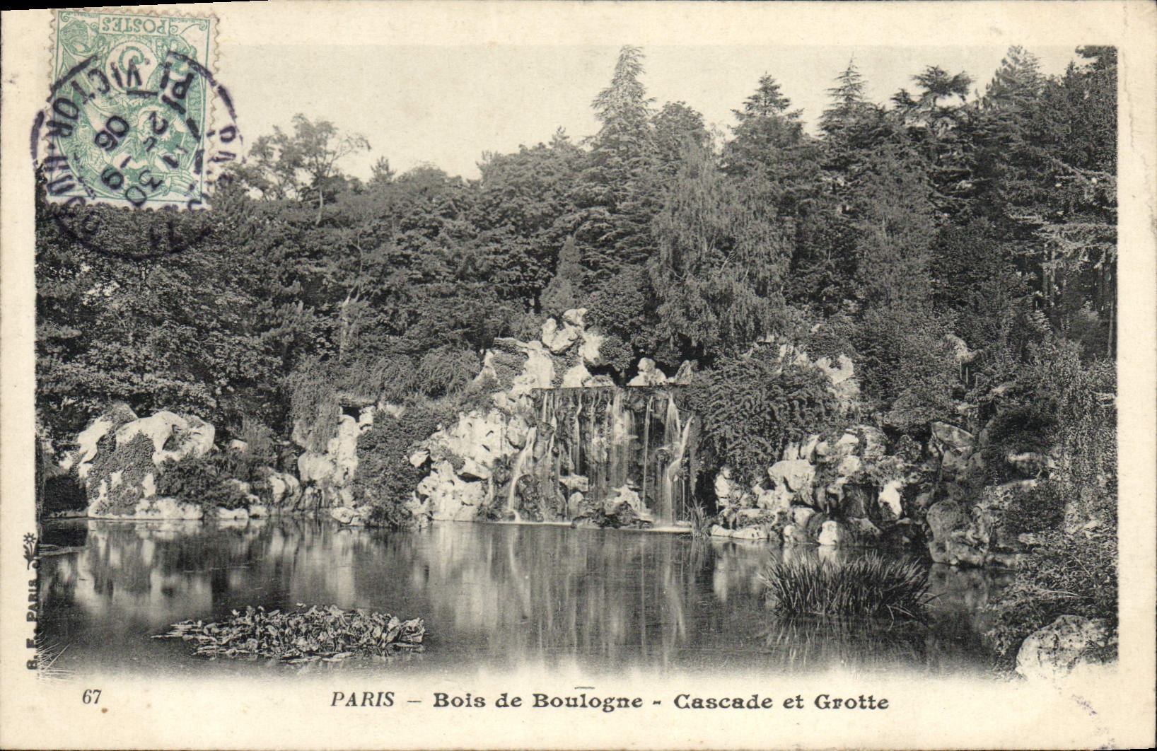 VINTAGE POSTCARD Paris Bois de Boulogne Cascades and Cave