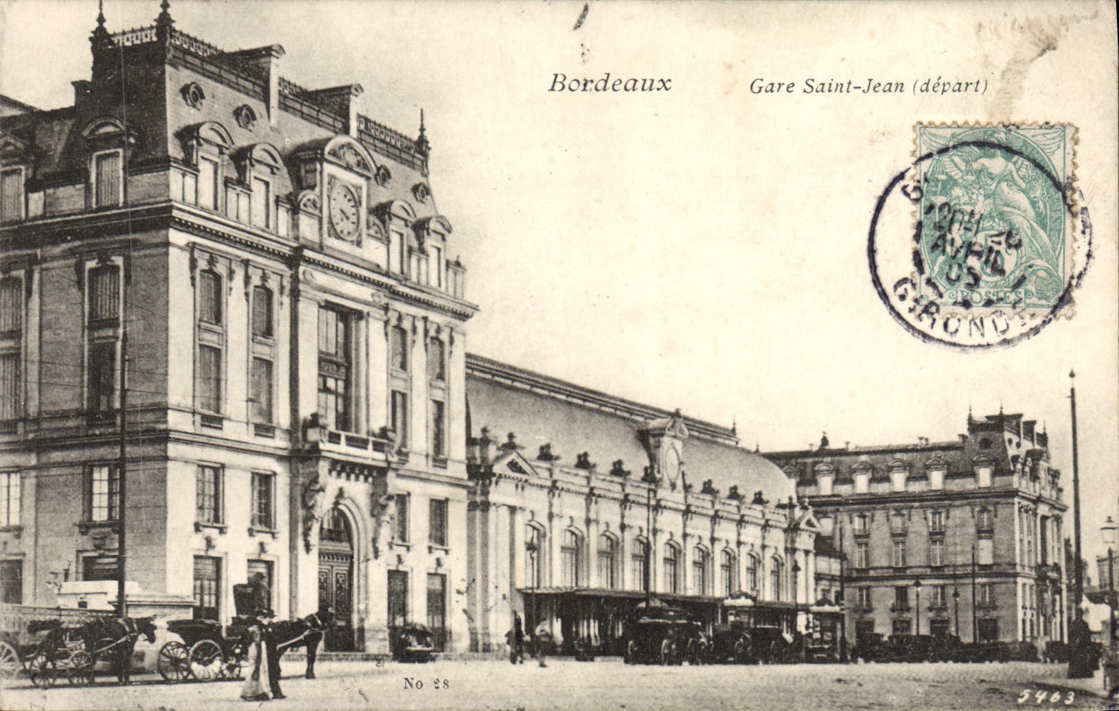 Burdeos de la POSTAL de la VENDIMIA parquea a Jean santo