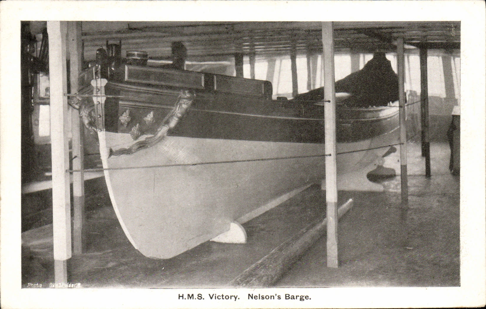 VINTAGE POSTCARD HMS Victory Nelson' S barge