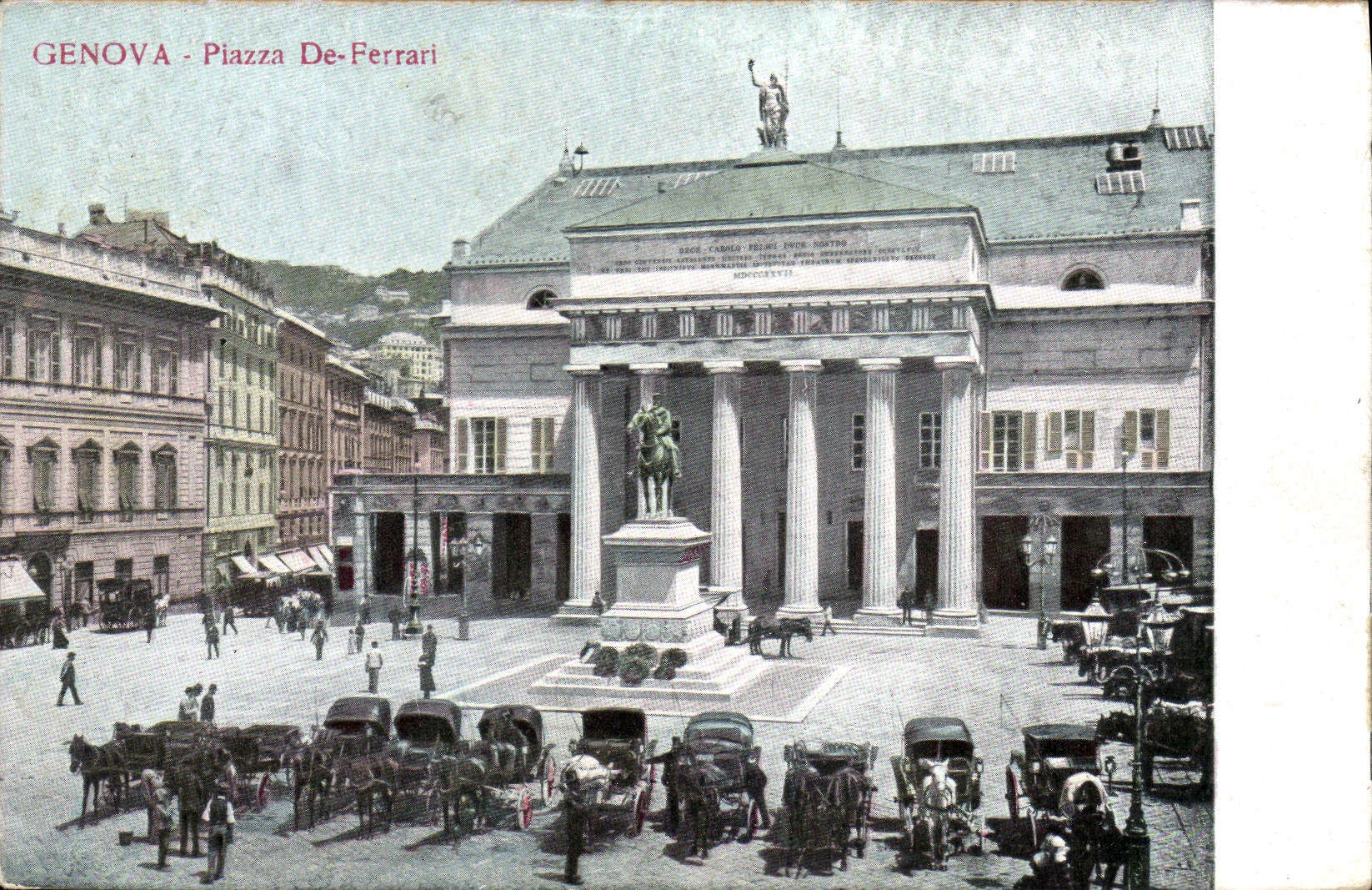 VINTAGE POSTCARD Genova Piazza De Ferrari