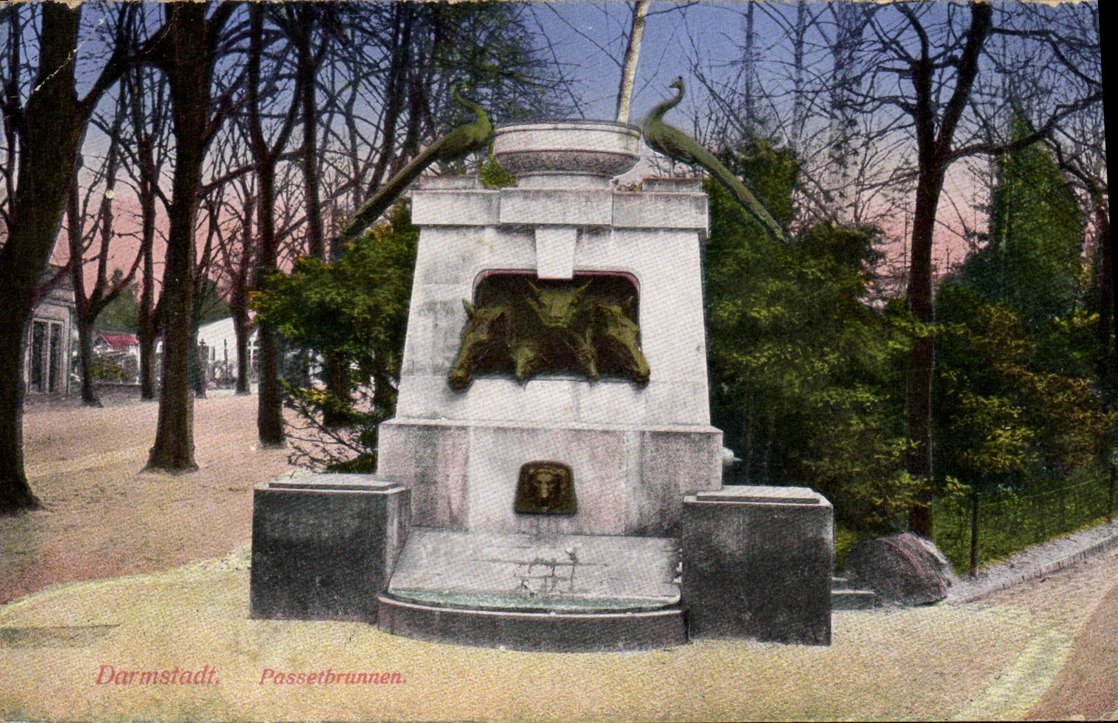 VINTAGE POSTCARD Darmstadt Passetbrannen