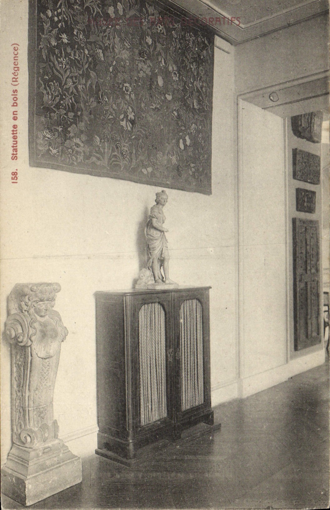 Museo de la POSTAL de la VENDIMIA de la figurilla decorativa de los artes fuera de la regencia de madera