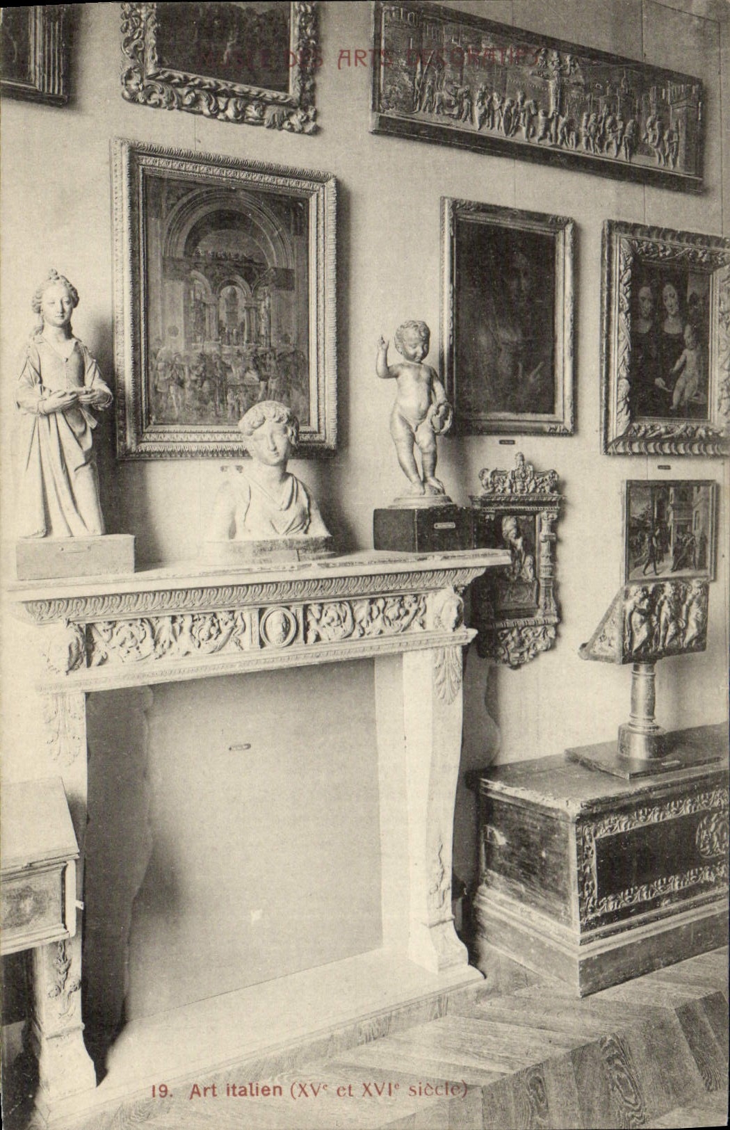 Museo de la POSTAL de la VENDIMIA del arte decorativo del italiano de los artes