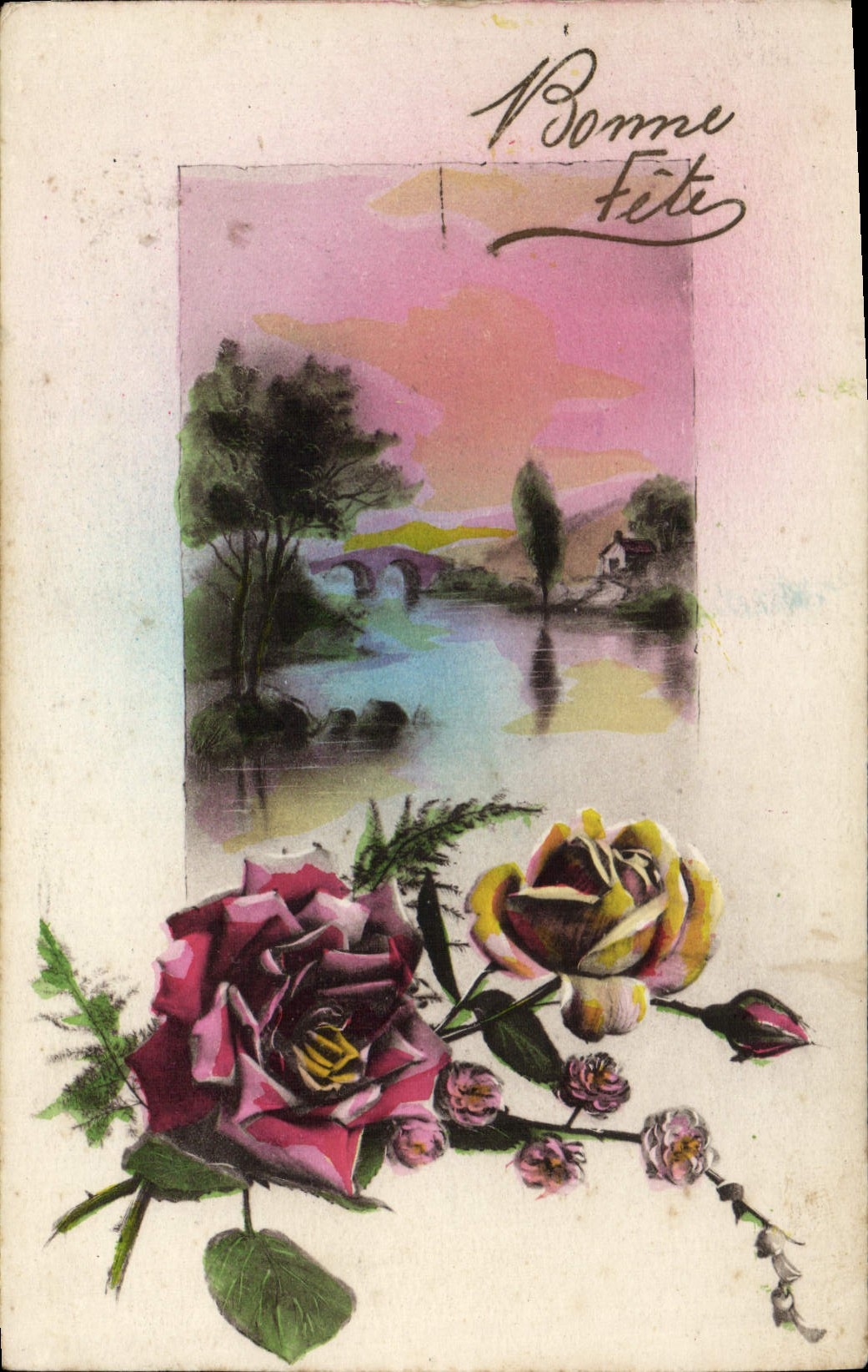 CPA Bonne Fete Fleurs