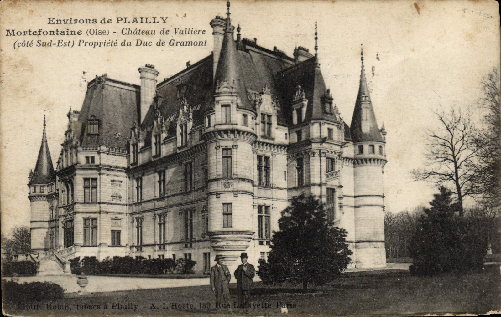Alrededores de la POSTAL de la VENDIMIA del castillo de Plailly Mortefontaine de Valliere