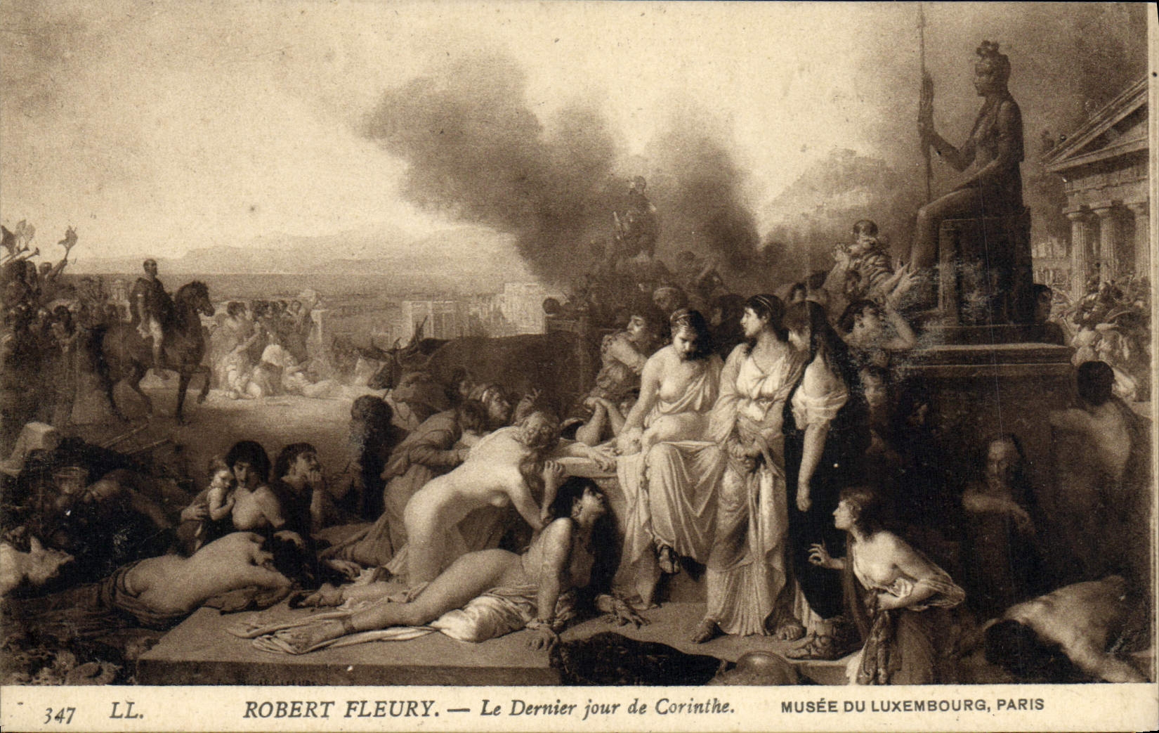 POSTAL Roberto de la VENDIMIA Fleury el día pasado de museo de Corinth París de Luxemburgo