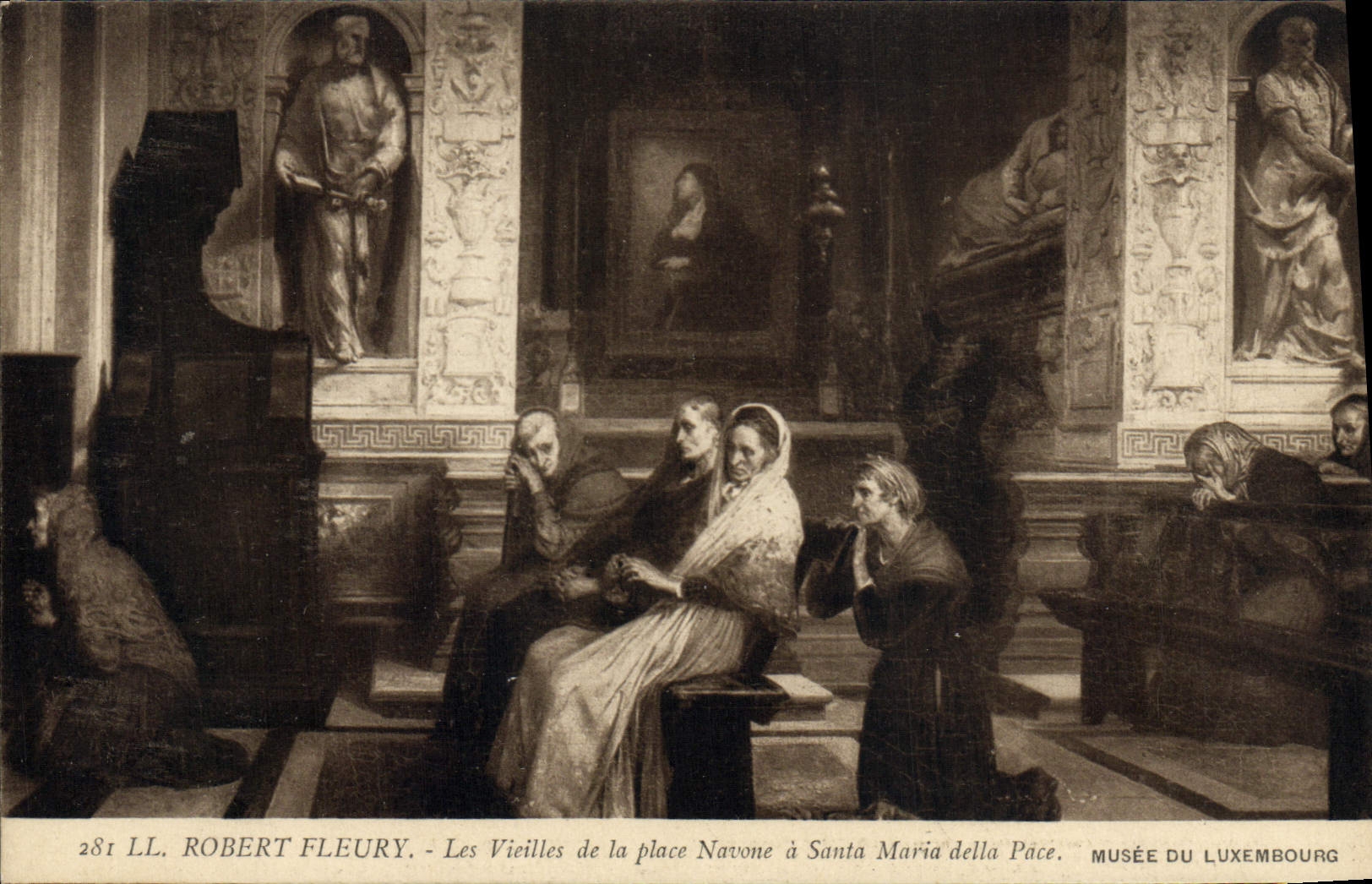 CPA Robert Fleury Les vieilles de la place Navone a Santa Maria della Pace Paris Musee du Luxembourg