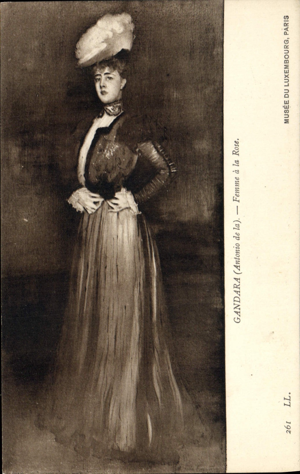 VINTAGE POSTCARD Gandara Woman with the pink Paris Museum of Luxembourg