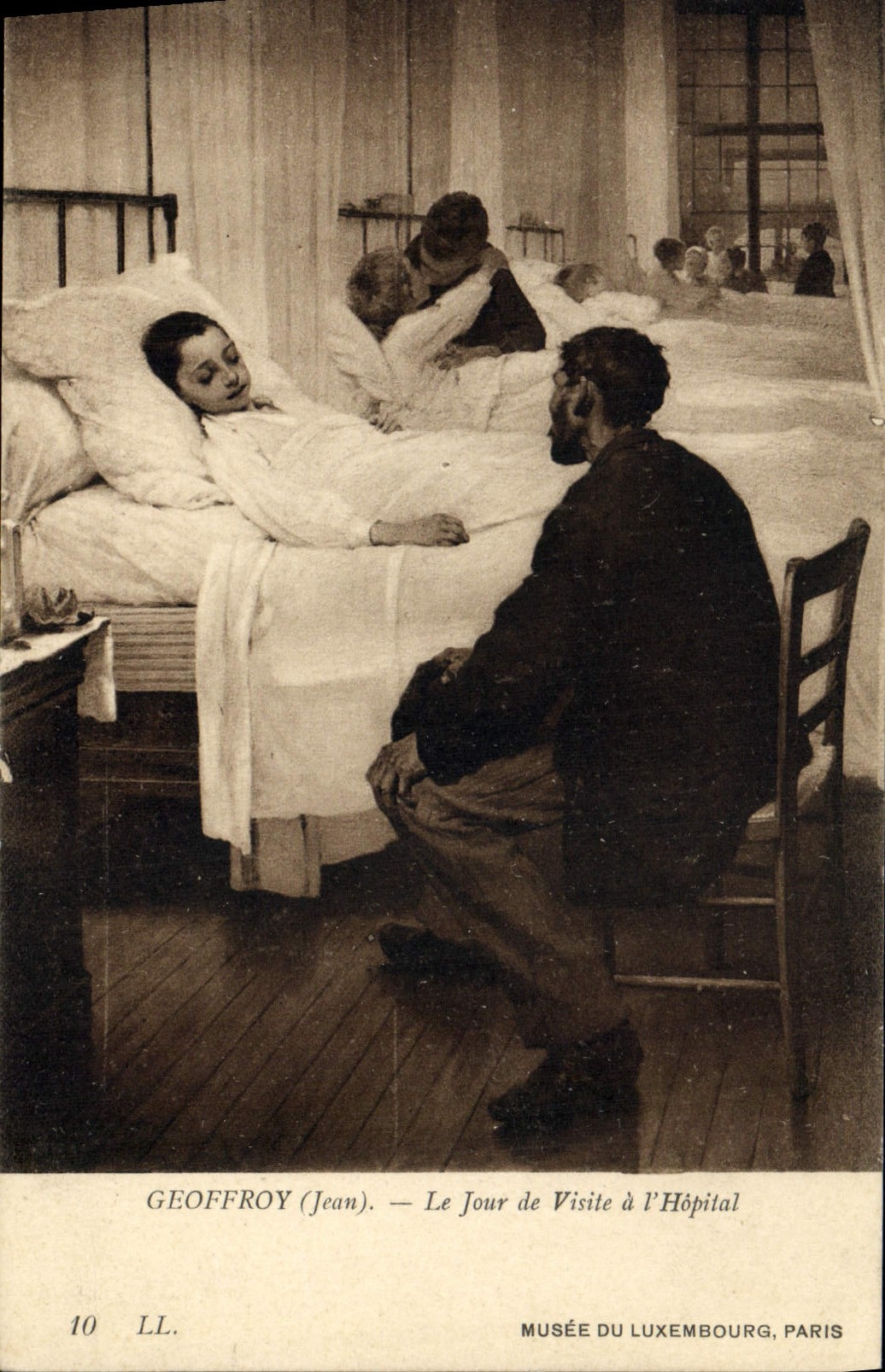 VINTAGE POSTCARD Geoffroy the Day of Visit at the Hospital Paris Museum of Luxembourg