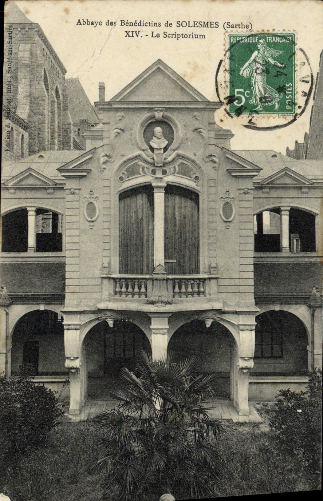 VINTAGE POSTCARD Solesmes Abbey of the Benedictines scriptorium