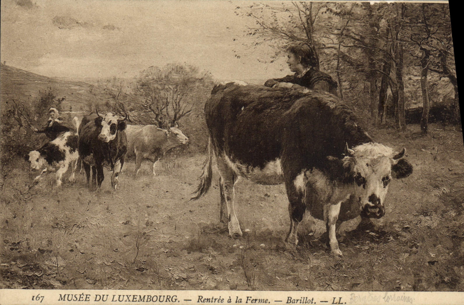 CPA Musee Du Luxembourg Rentree a la Ferme Barillot Vache Paris