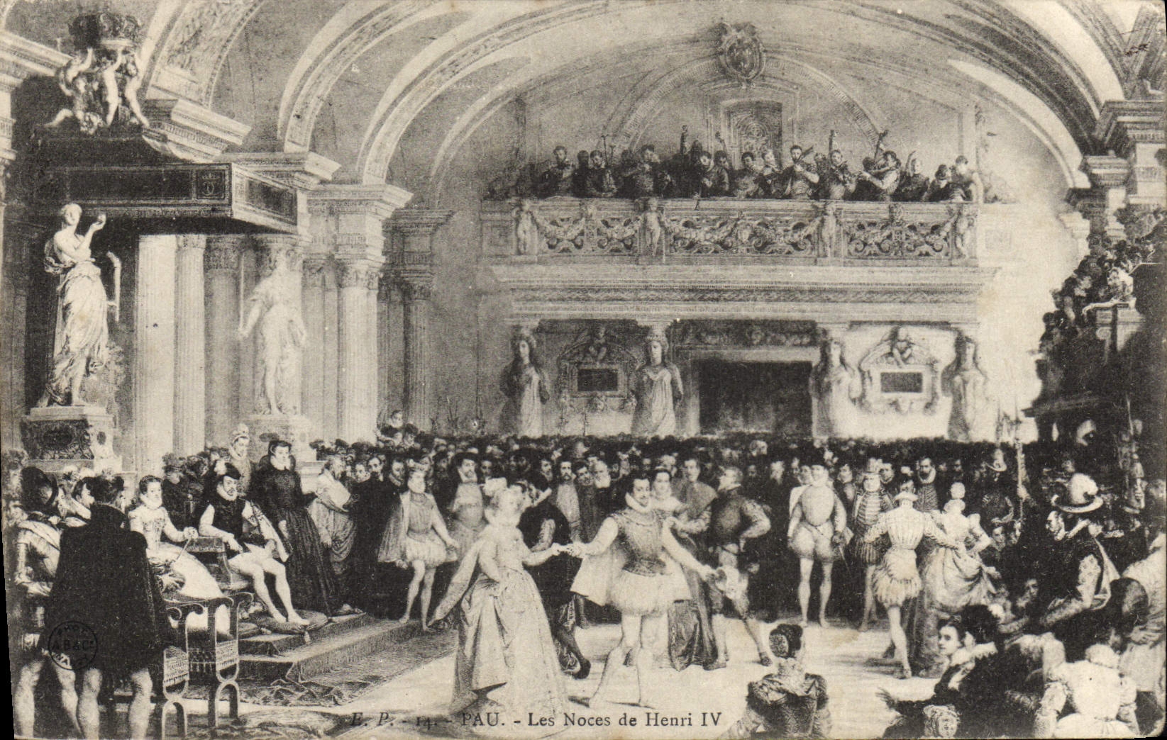 VINTAGE POSTCARD Pau Weddings of Henri IV
