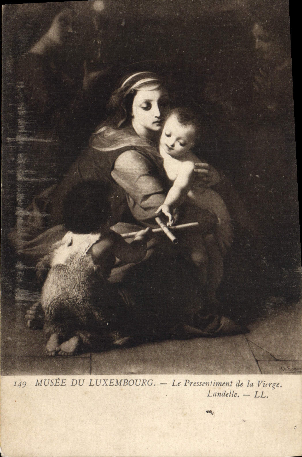 VINTAGE POSTCARD Museum Of Luxembourg the Presentiment of the Landelle Virgin