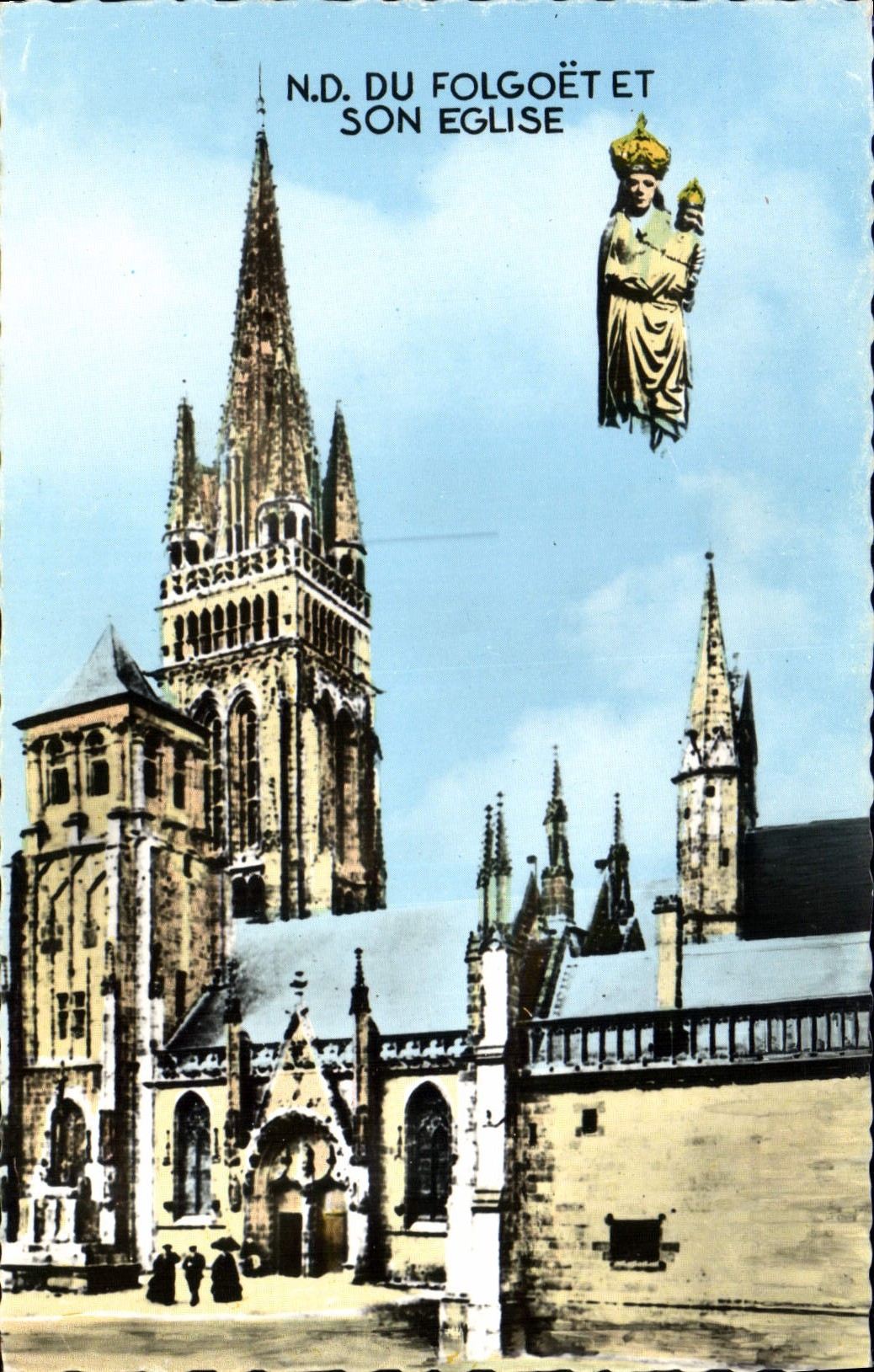 MODERN CARD Notre Dame of Folgoet And Her Church