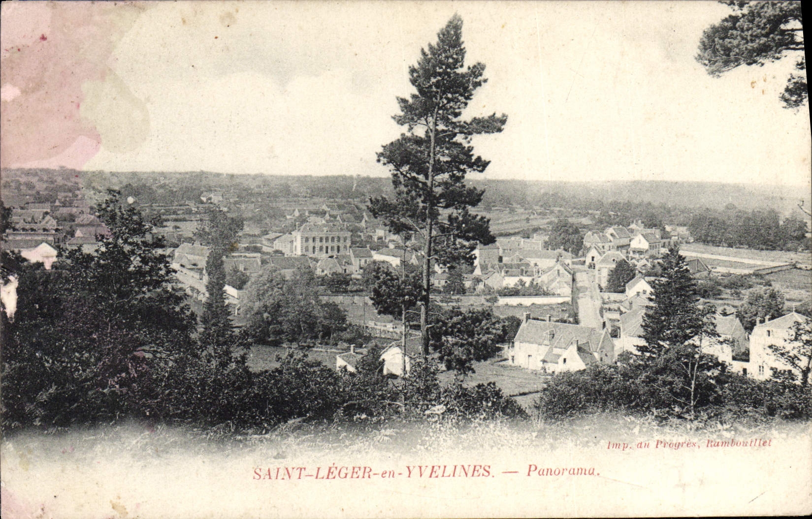 VINTAGE POSTCARD Holy Light in Yvelines Panorama