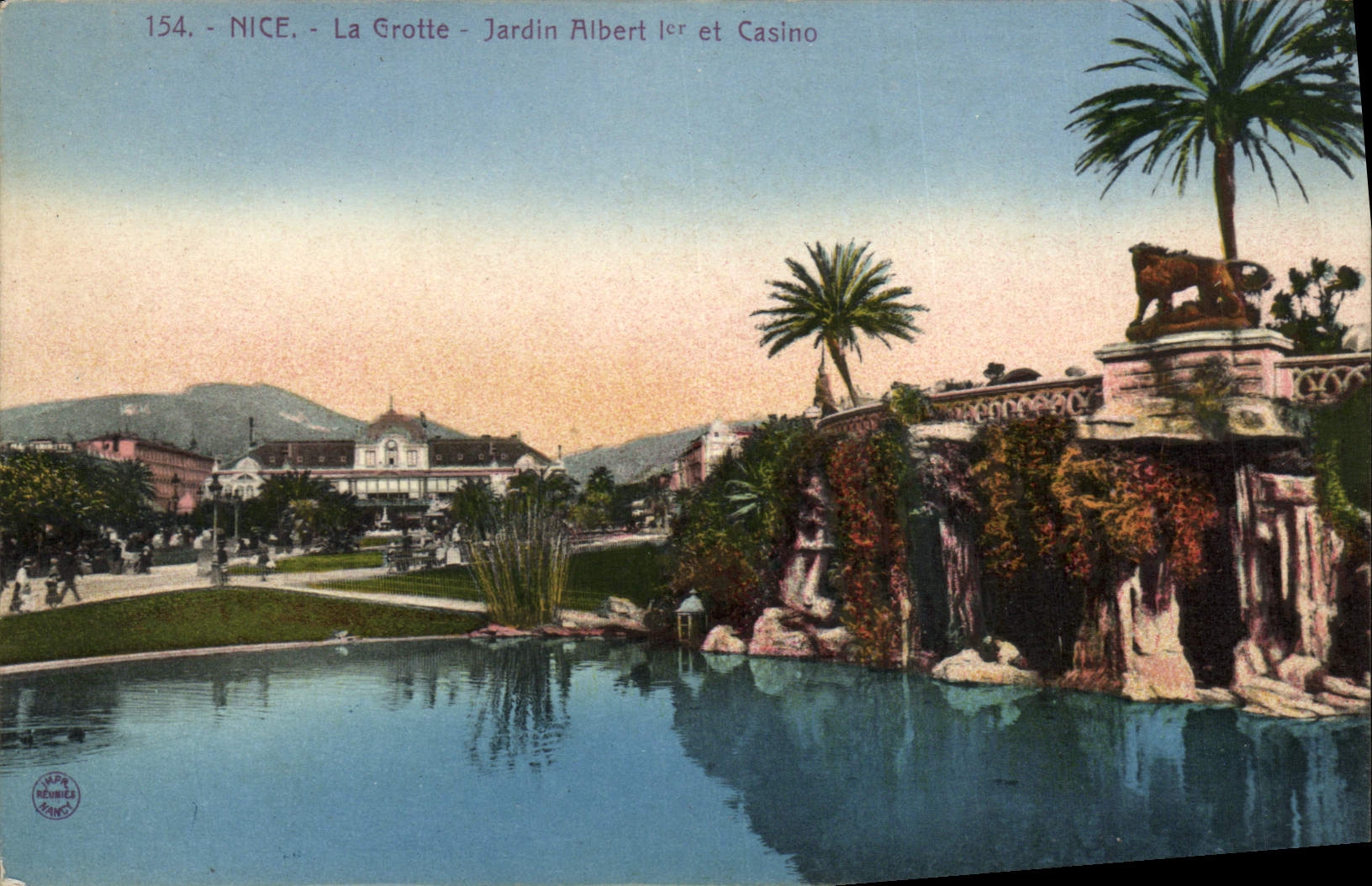 CPA Nice La Grotte Jardin Albert 1er et le casino