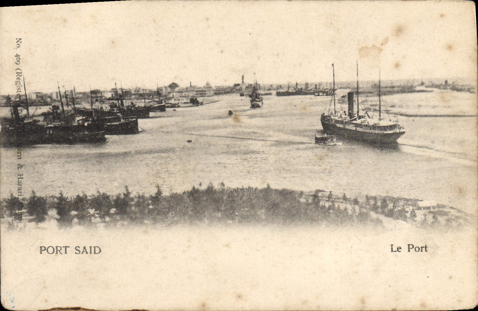 CPA Port Said Le Port Bateau