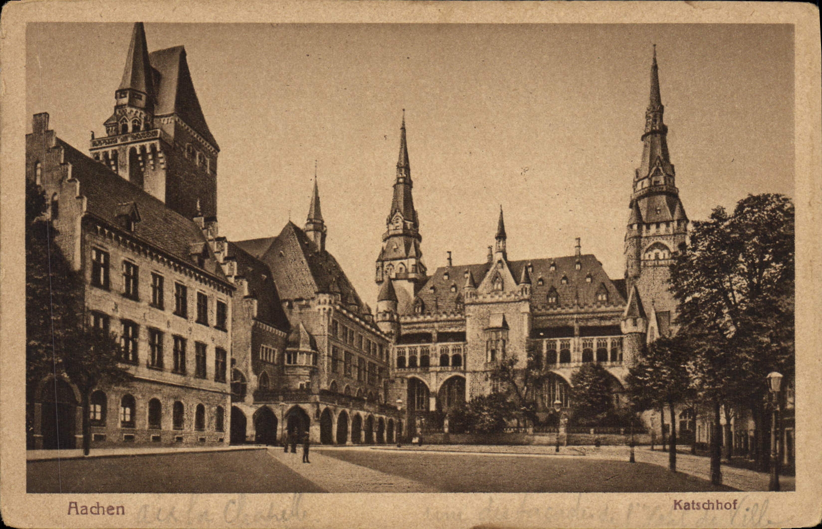 VINTAGE POSTCARD Aachen Katschhof