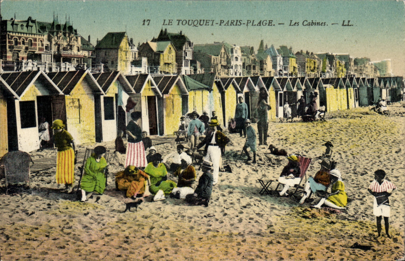 VINTAGE POSTCARD Touquet Paris Beach Cabins