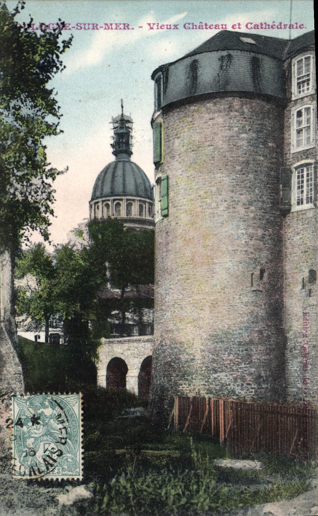 VINTAGE POSTCARD Boulogne On Sea Old Chatreau and Cathedrale