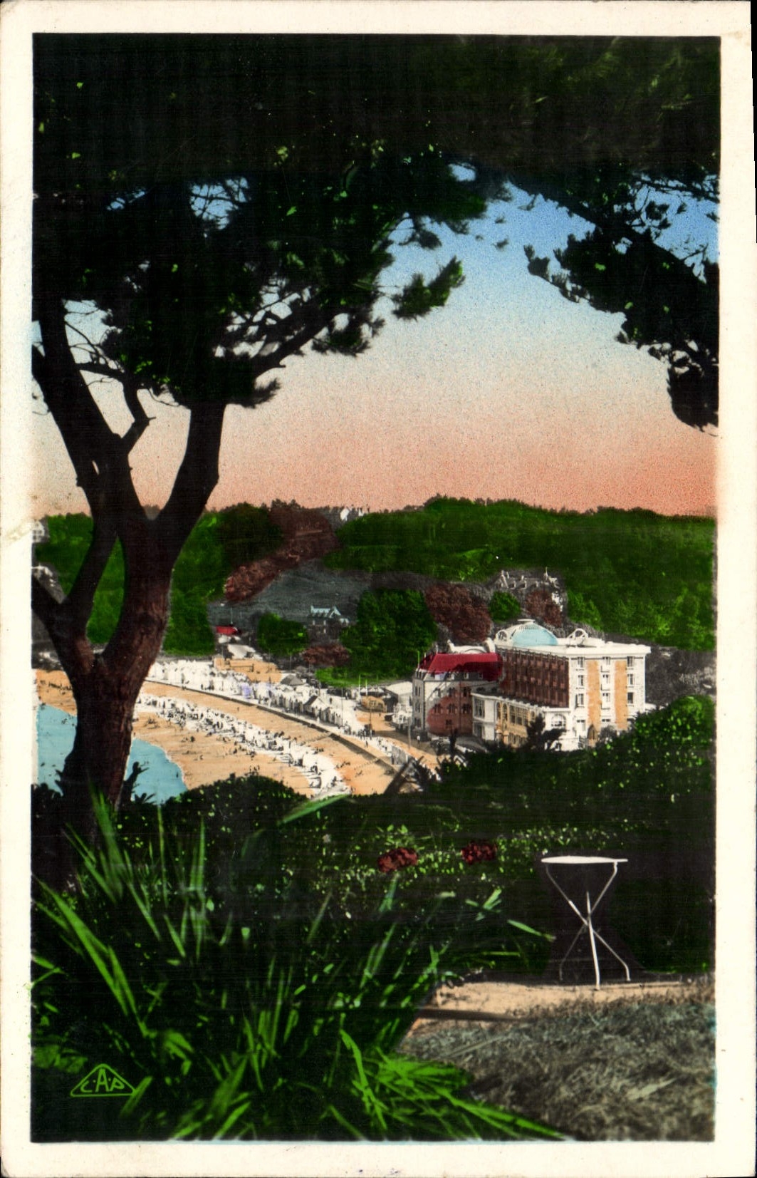 MODERN CARD Perros Guirec Trestraou the beach