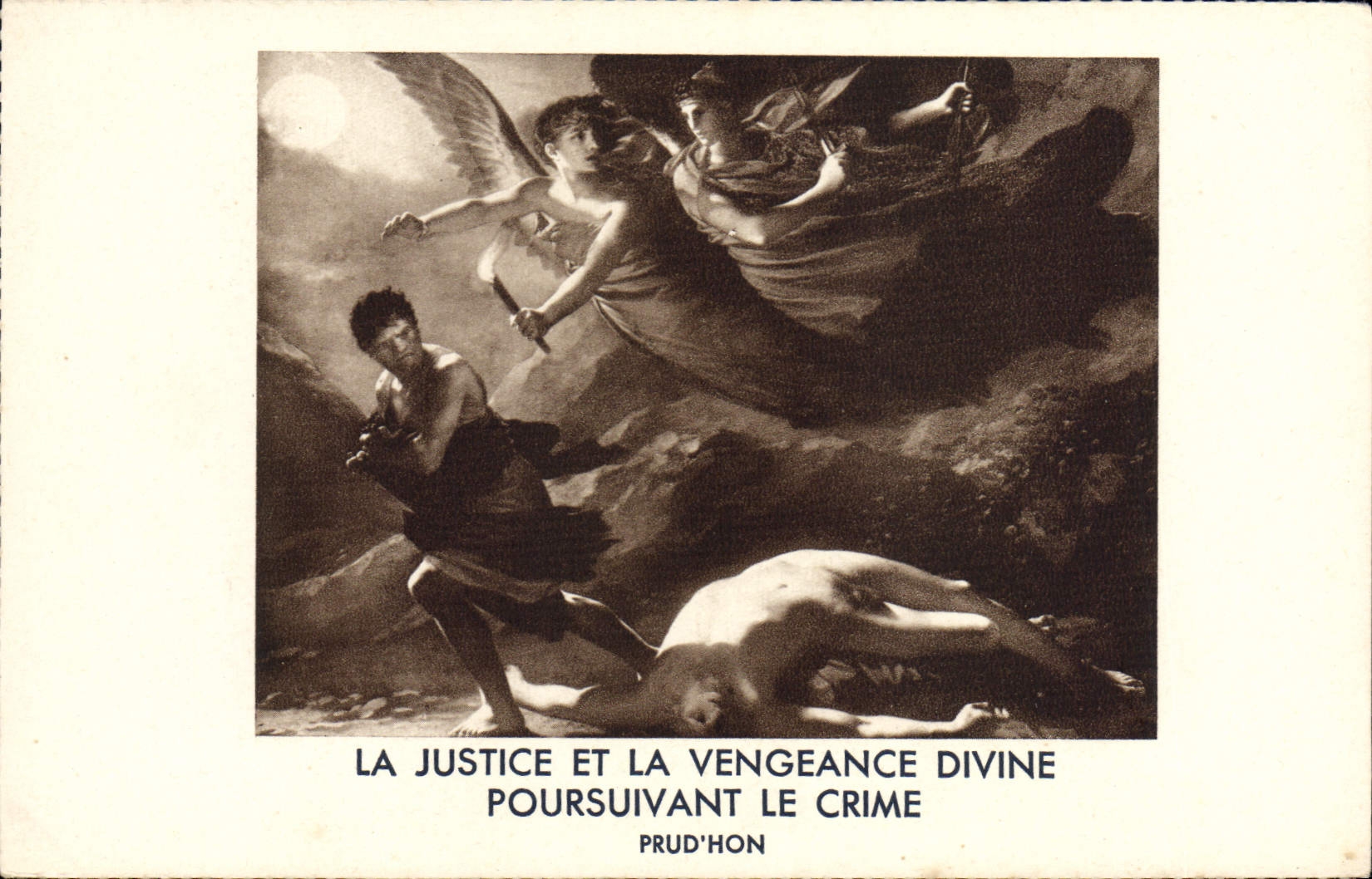 CPA La Justice Et La Vengeance Divine Poursuivant Le Crime Prud'hon