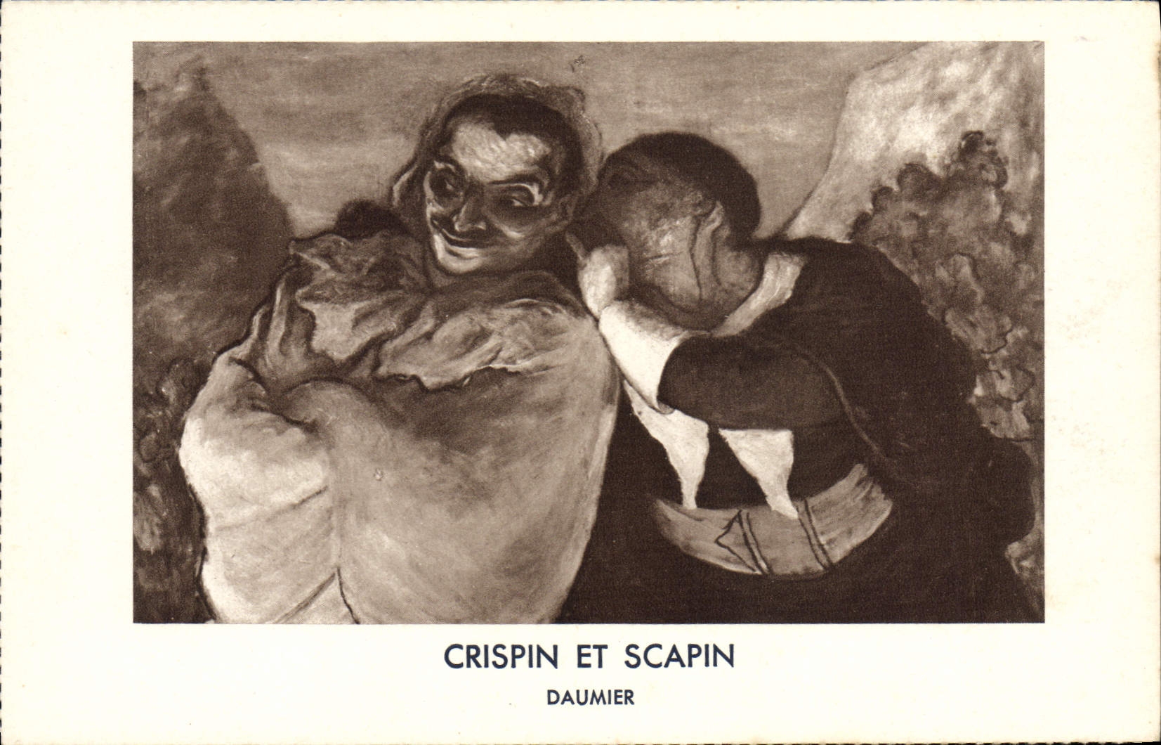 VINTAGE POSTCARD Crispin And Scapin Daumier