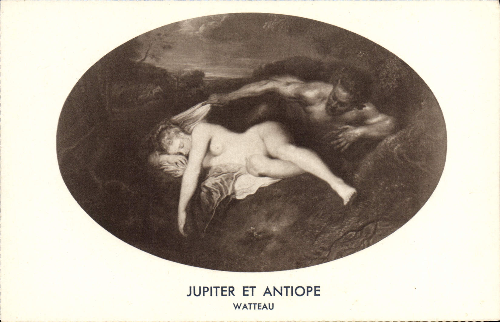 VINTAGE POSTCARD Jupiter And Antiope Watteau