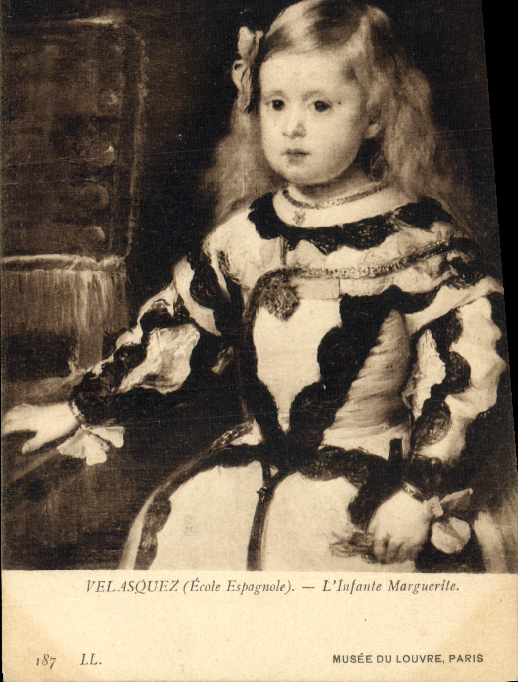 VINTAGE POSTCARD Velasquez Infante Marguerite Paris Museum of Louvre