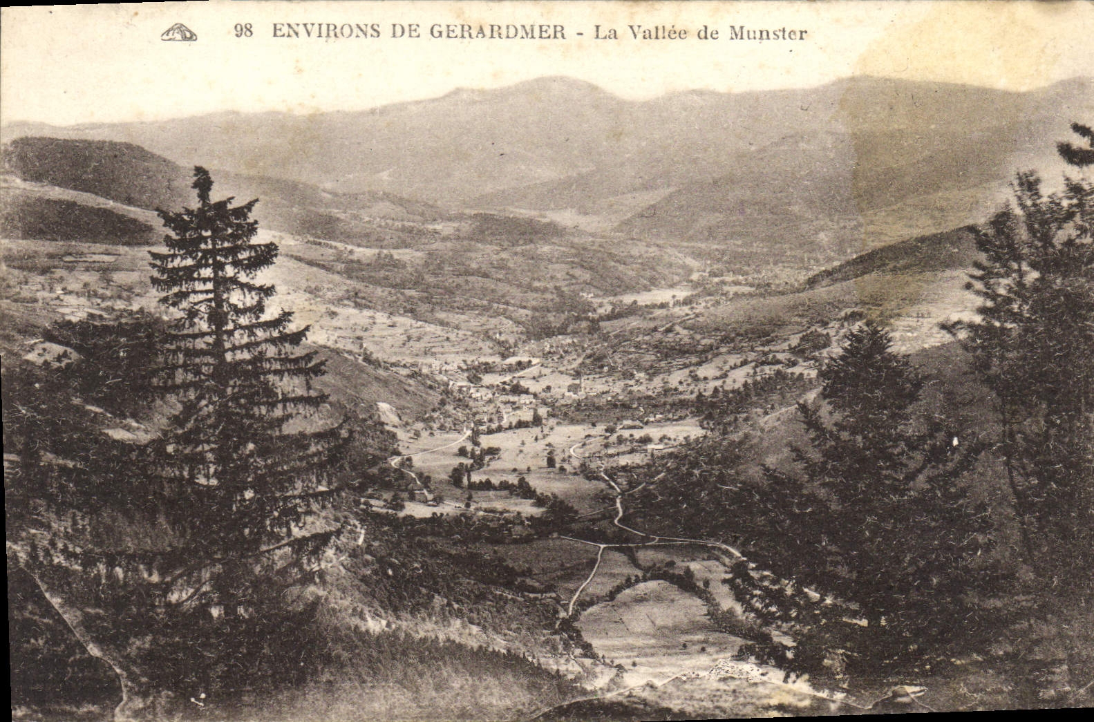 VINTAGE POSTCARD Surroundings De Gerardmer the Valley of Munster
