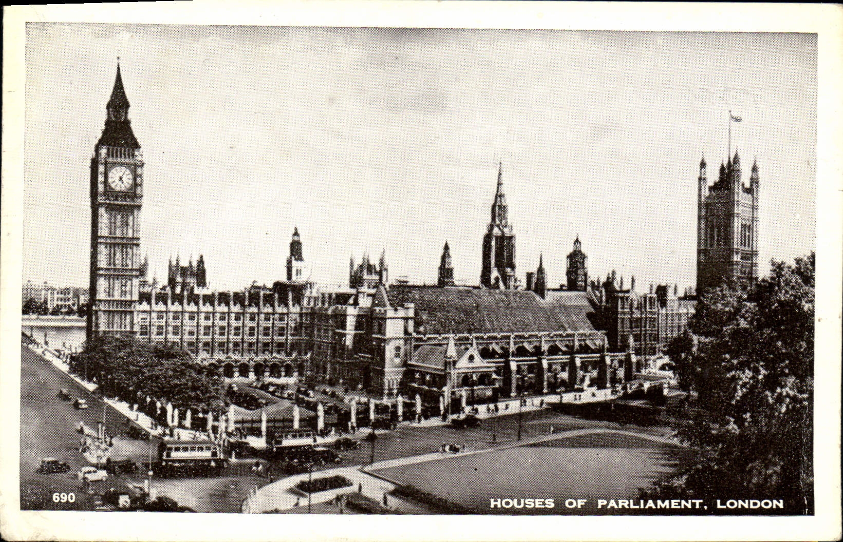 Casas de Londres de la POSTAL de la VENDIMIA del parlamento